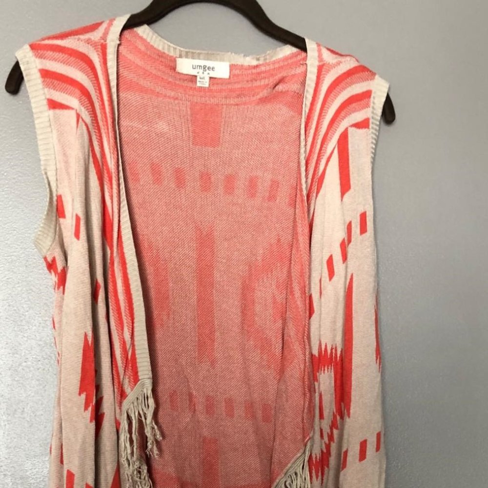 Open front fringe vest